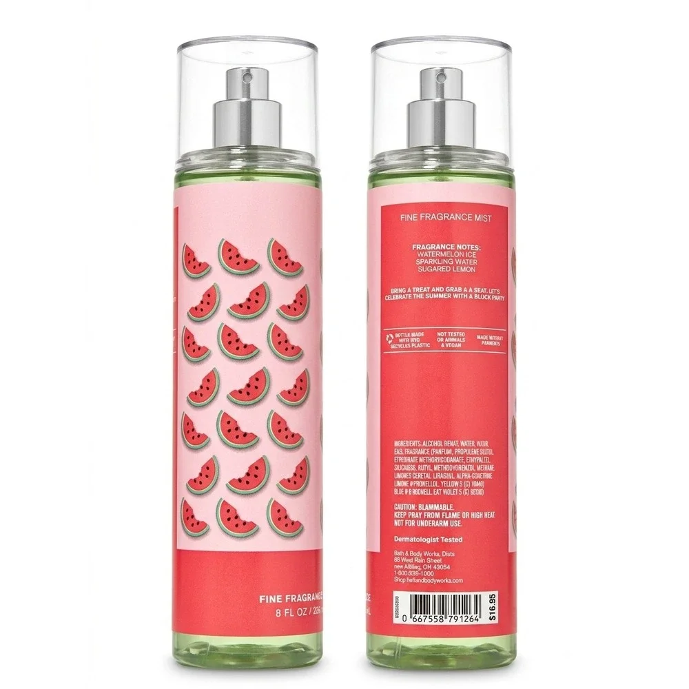 Bath & Body Works Watermelon Lemonade Fine Fragrance Mist 8oz Body Spray Retired